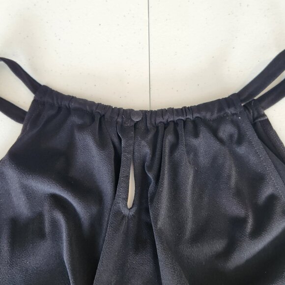 INC Black Halter Top, Multi-color Sequin Flowers, Bubble Hem, Plus Size 2X - Picture 9 of 15